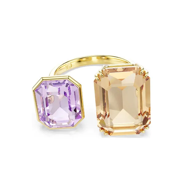 Swarovski Ανοιχτό δαχτυλίδι Millenia Οκταγωνική κοπή, Πολύχρωμο, Επιμετάλλωση σε χρυσαφί τόνο 5725747