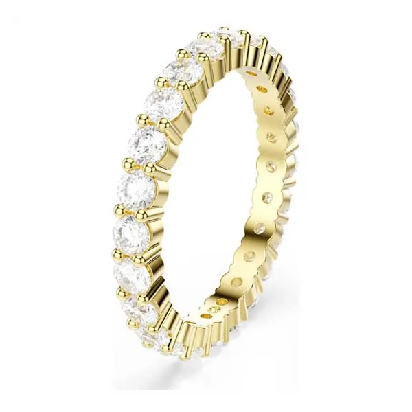Swarovski Δαχτυλίδι βέρα Matrix Vittore Στρογγυλή κοπή, Λευκό, Επιμετάλλωση σε χρυσαφί τόνο
