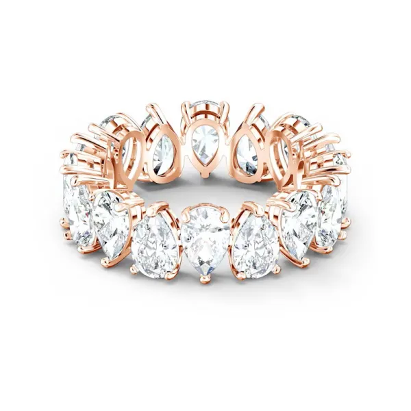Swarovski Δαχτυλίδι Vittore Κρύσταλλα Λευκό, Επιμετάλλωση σε ροζ χρυσαφί τόνο 5585425
