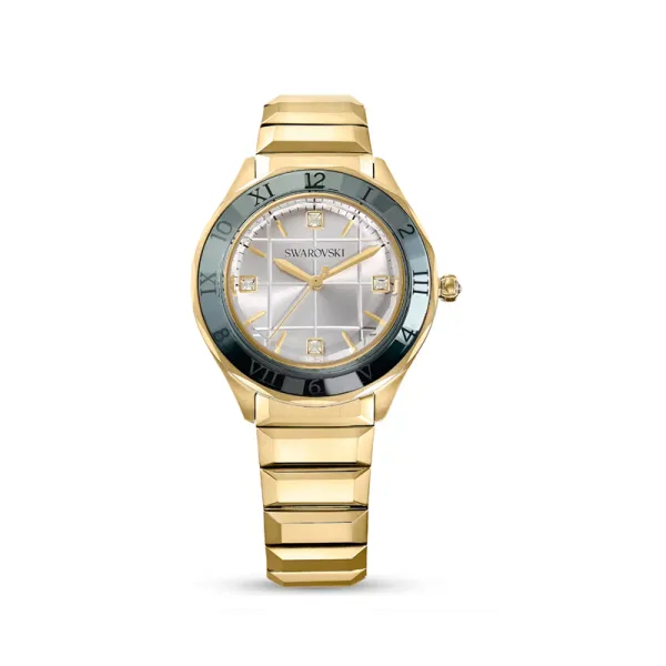 SWAROVSKI ρολόι 37mm Ελβετικής κατασκευής, Μεταλλικό βραχιόλι, Χρυσός τόνος, Φινίρισμα σε χρυσό τόνο 5635450