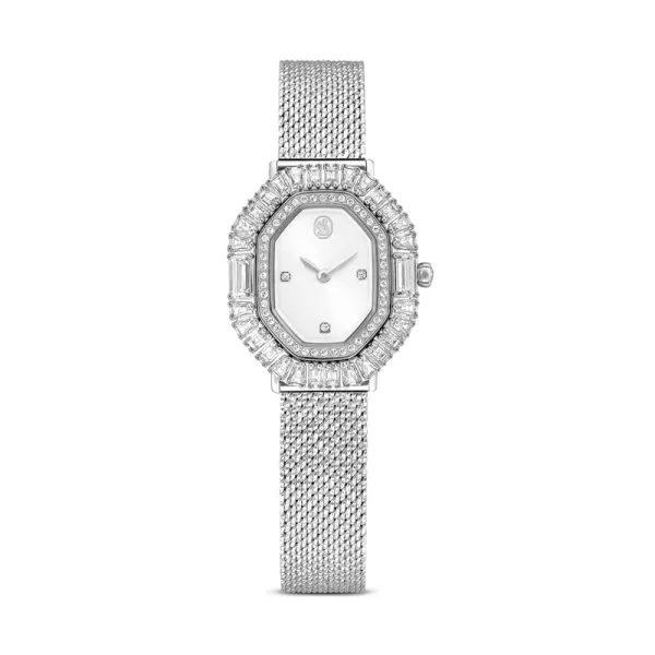 Swarovski Ρολόι Matrix Octagon Μεταλλικό μπρασελέ, Ασημί τόνος, Ανοξείδωτο ατσάλι 5732498