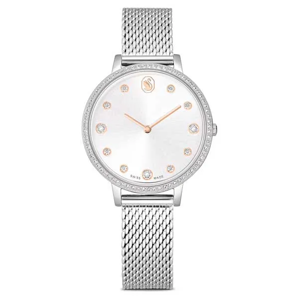 Swarovski Ρολόι Clarica Swiss Made, Μεταλλικό μπρασελέ, Ασημί τόνος, Ανοξείδωτο ατσάλι 5740971
