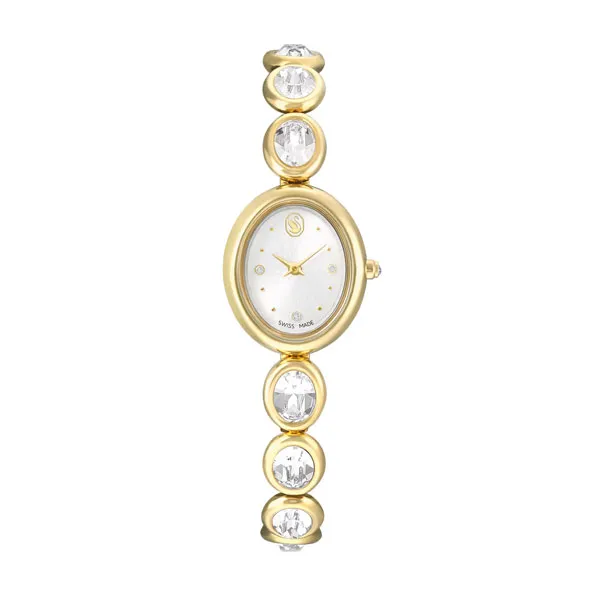 Swarovksi Ρολόι Imber oval Swiss Made, Μεταλλικό μπρασελέ, Χρυσαφί τόνος, Φινίρισμα σε χρυσό τόνο 5754812